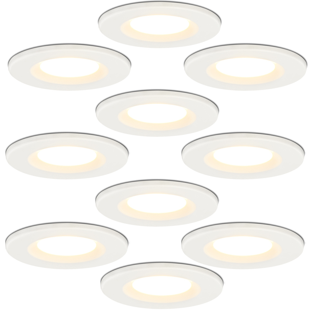 10x Venezia LED Einbaustrahler - 6W 650lm - 2700K - IP65 - Weiß