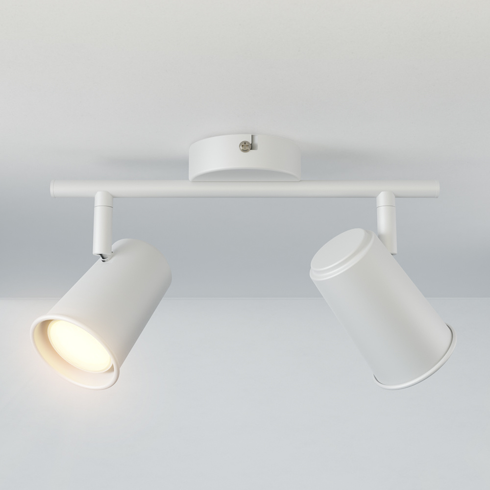 Riga LED Plafondlamp 2 spots - 8W 690 lumen - 2700K - Kantelbaar - IP20 - Wit