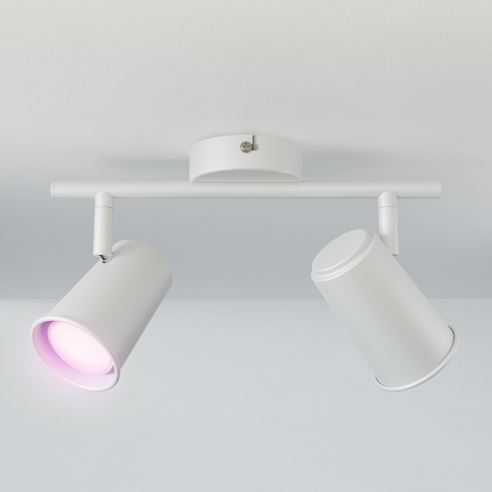 Riga Smart Ceiling Light 2 lights - 10W 800 Lumen - RGBWW - Tiltable - IP20 - White