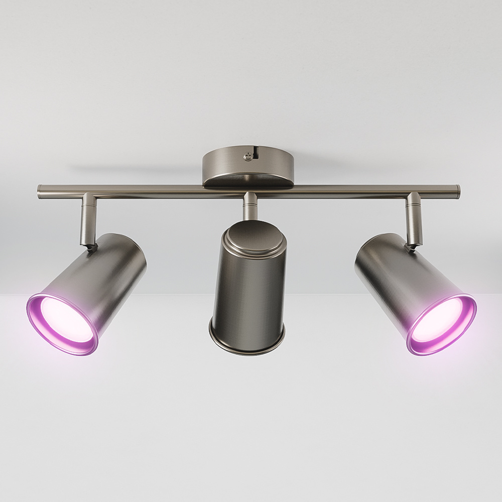 Riga Smart Ceiling Light 3 lights 15W 1200lm RGBWW - Tiltable IP20 Stainless steel