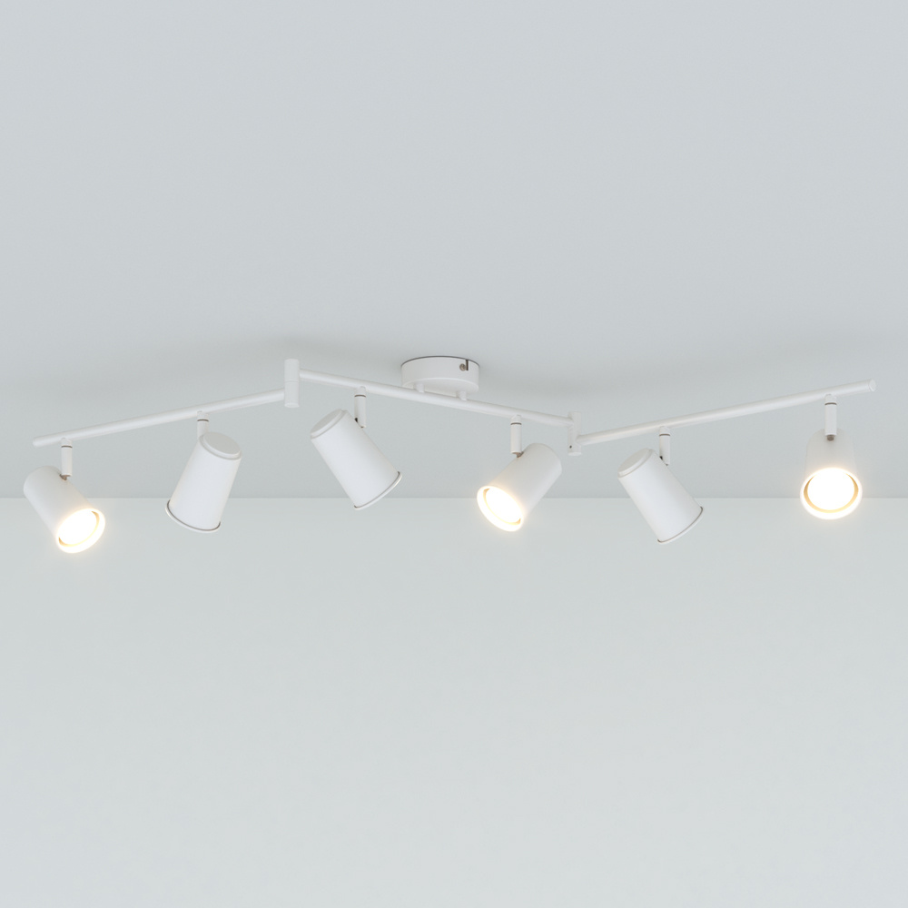 Riga LED ceiling light 6 lights - 24W 2070lm - 4000K - Tiltable - IP20 - White