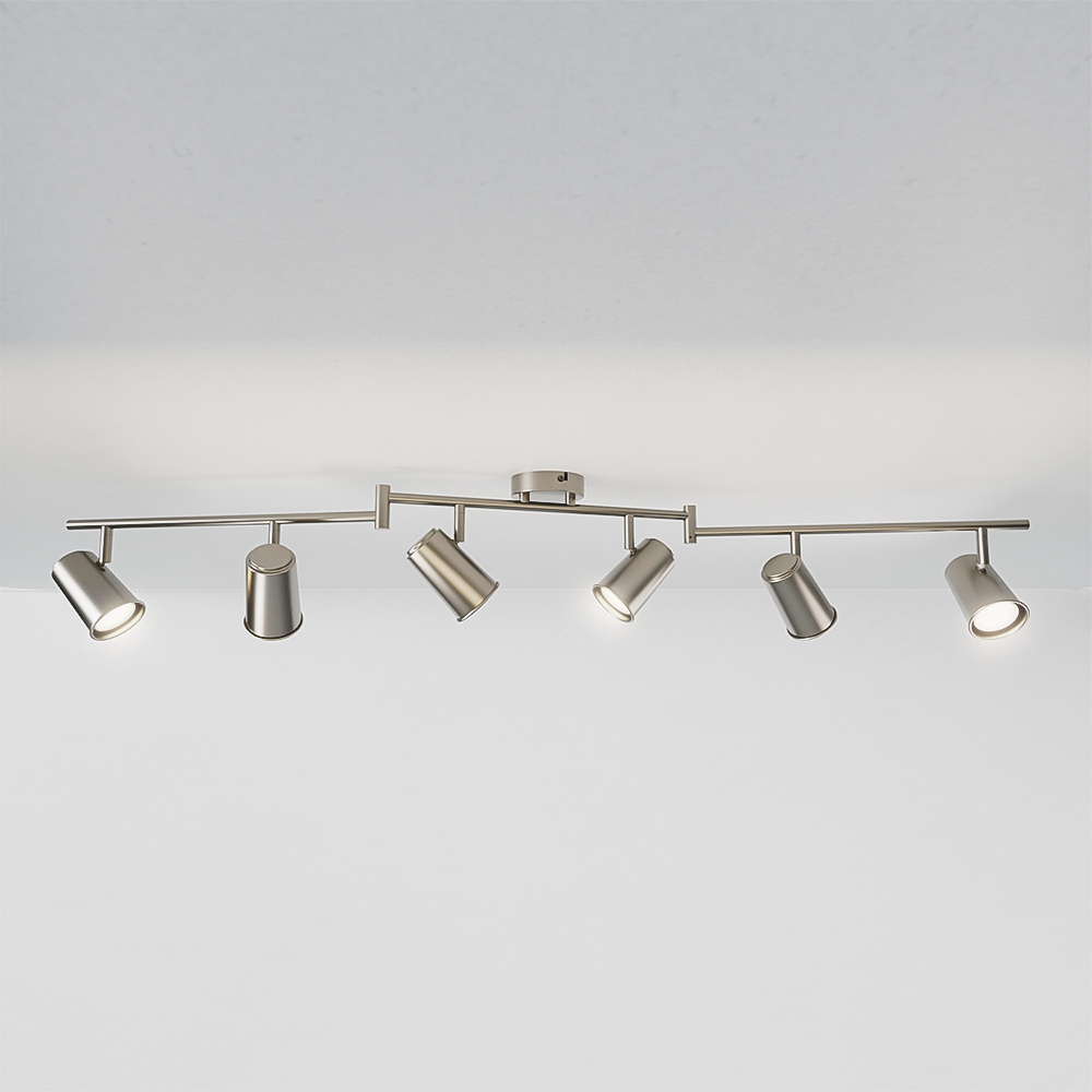 Riga LED ceiling light 6 lights 24W 2070lm 4000K Tiltable - IP20 - stainless steel