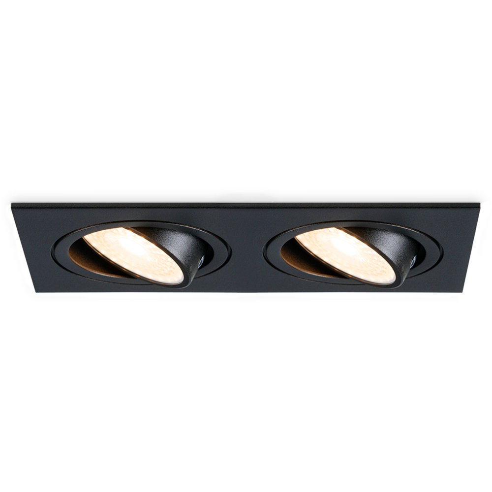 Mallorca LED indbygningsspot - 8W 690 lumen - 2700K - Vipbar - Sort