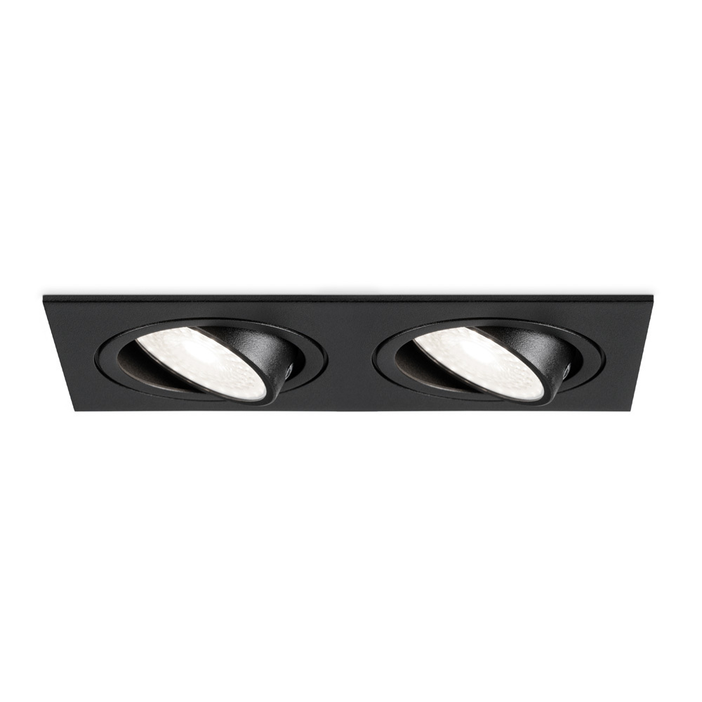 Mallorca LED indbygningsspot - 8W 690 Lumen - 6500K - Vipbar - Sort