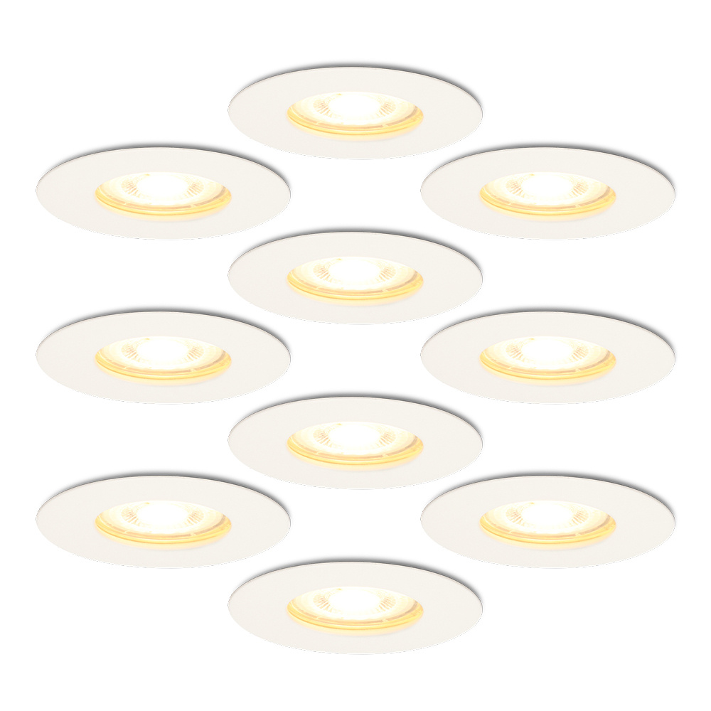 10x Bari spots encastrables - 4,5 W 345 lm - 2700 K - dimmable - IP65 - Blanc
