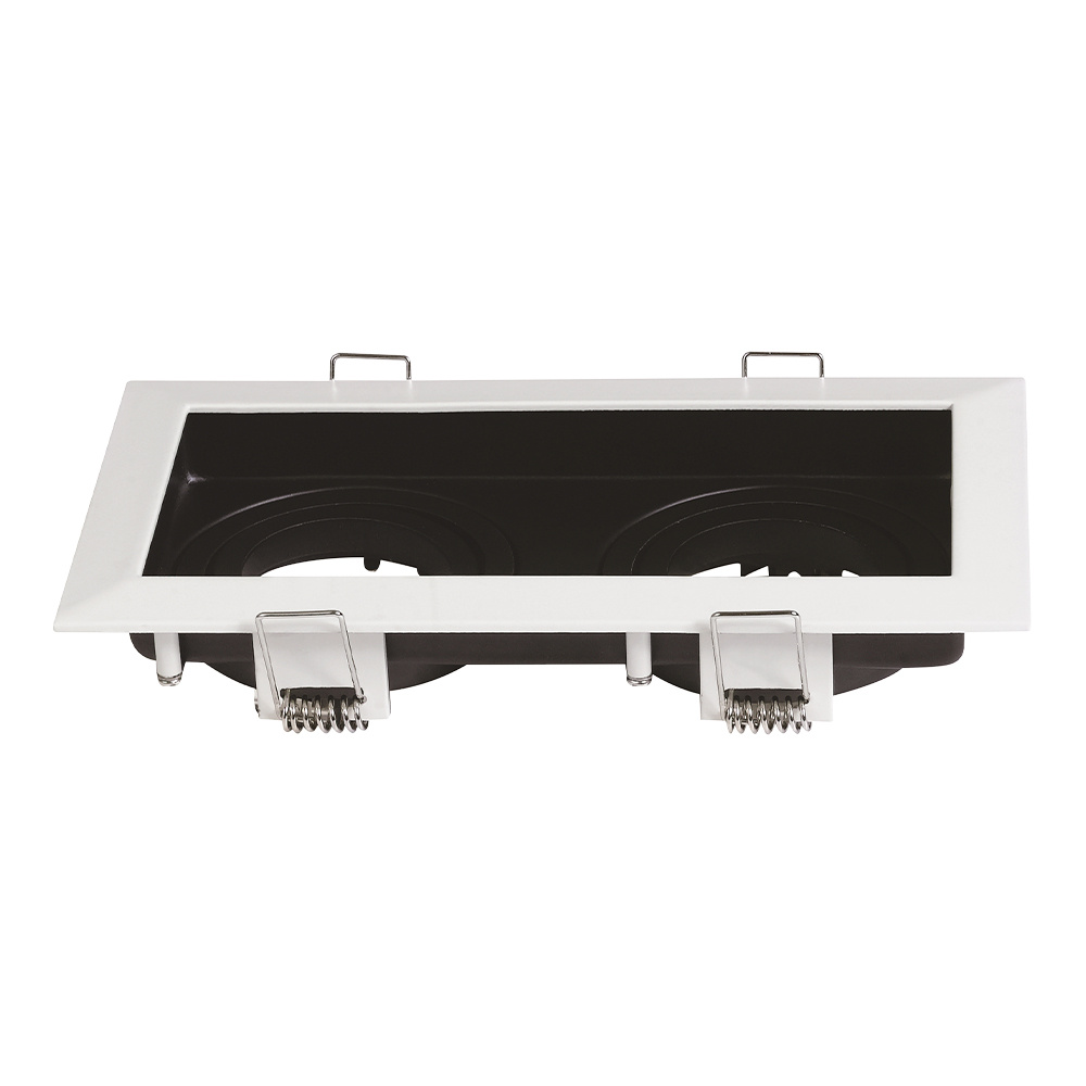Durham Dobbelt LED Downlight - Armatur - GU10 montering - Firkantet - IP20 - Hvid