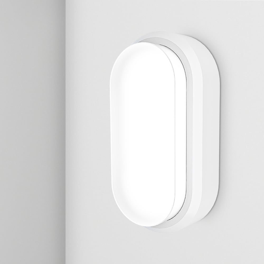 Série C - Plafonnier LED Ovale - IP54 - 12W 1160lm - 6500K - Noir