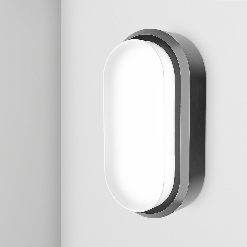 C-Series - LED Plafondlamp - 12W 1160lm - 6500K - IP54 - Zwart