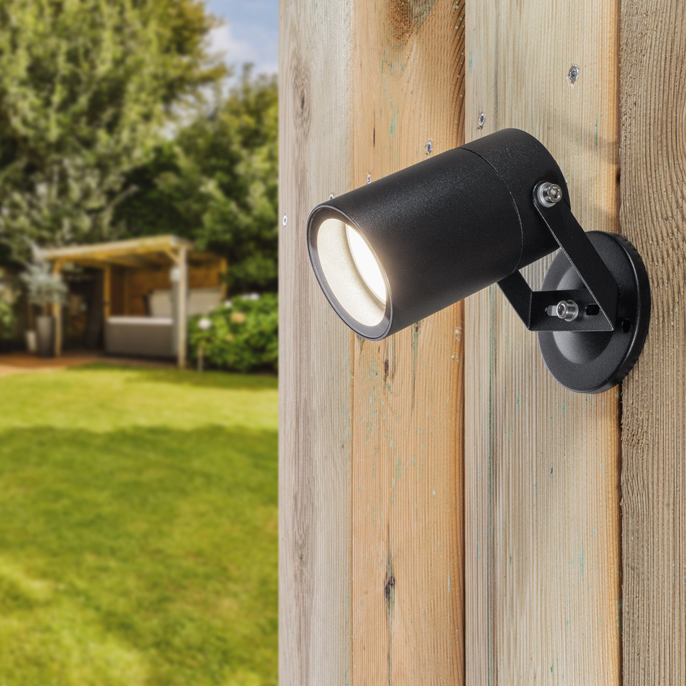 Spikey LED Wandleuchte - Schwarz - Dimmbar - GU10 - 4,5W - 400lm - 6500K - IP65