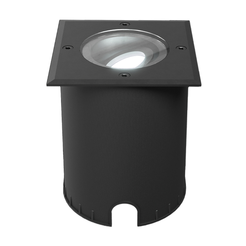 Cody LED nedgravet lys Sort - GU10 4,5W 345lm dæmpbar - 6500K - Firkantet - IP67