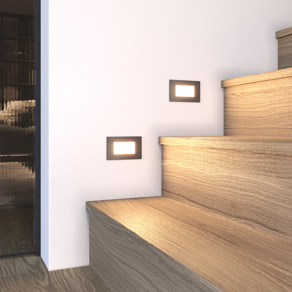 Sæt med 2 Dillon LED Væglampe - 3W - 3000K - IP54 - Sort