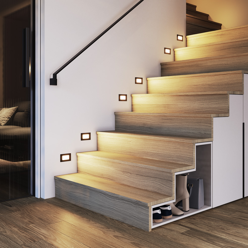 Sæt med 6 Dillon LED Væglampe - 3W - 3000K - IP54 - Sort