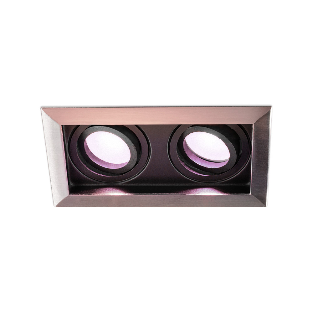 Projecteur double encastrable Durham - pour lampes GU10 - Inclinable - IP20 - Copy