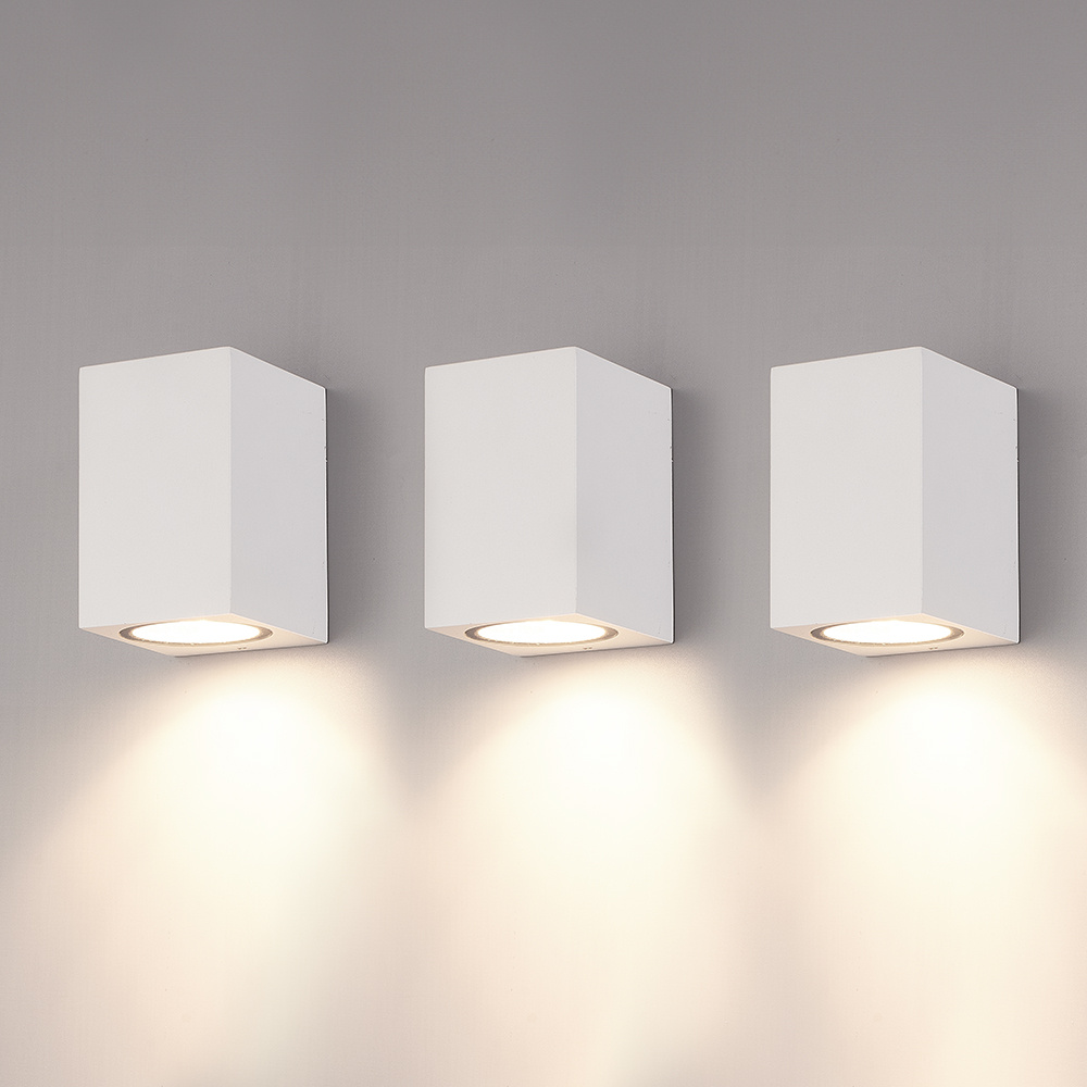 Sæt med 3 Marion LED Væglampe - 4W - 4000K - Dæmpbar - IP65 - Hvid