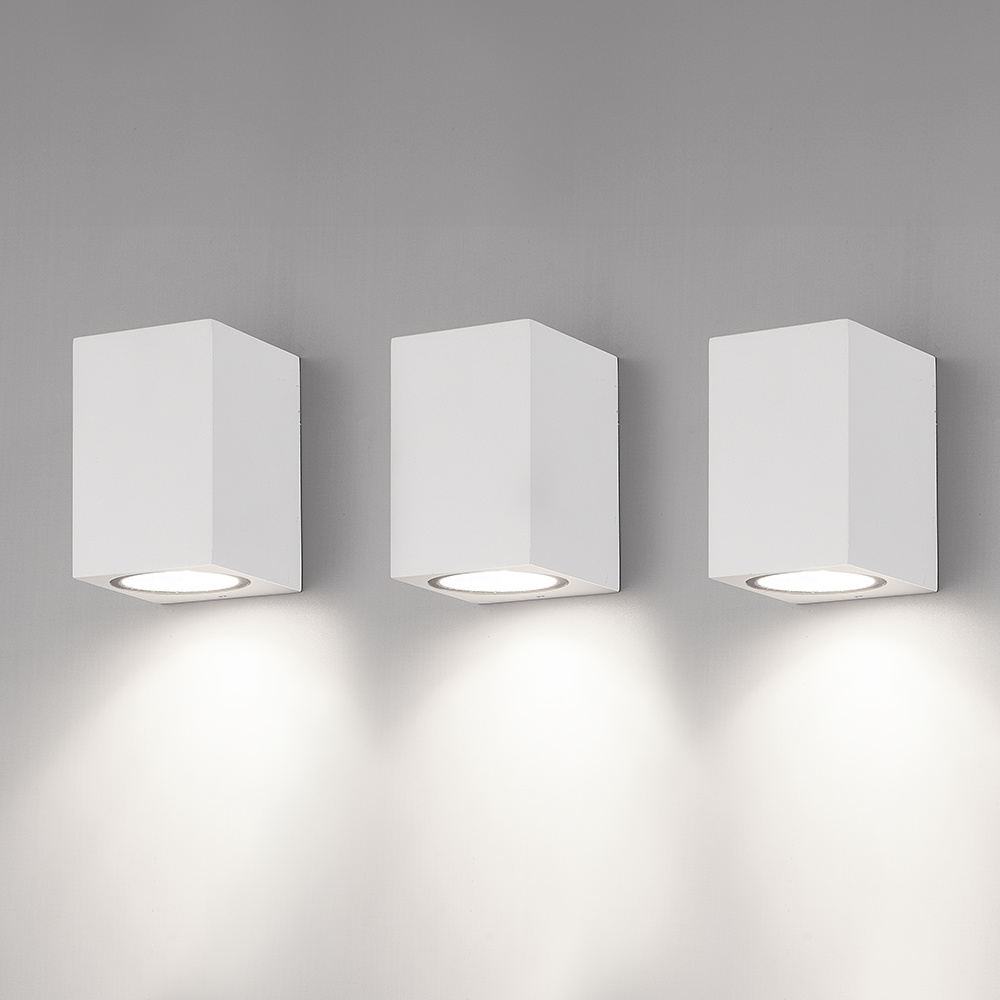 Sæt med 3 Marion LED Væglampe - 4W - 6500K - Dæmpbar - IP65 - Hvid