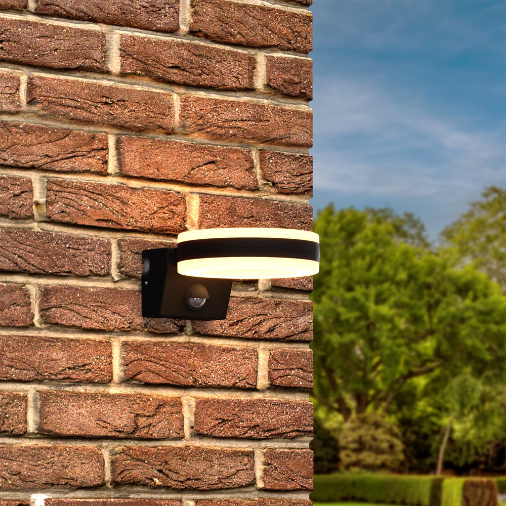 Corby - LED Wandleuchte mit Sensor - 20W 1600lm - 3000K - Schwarz