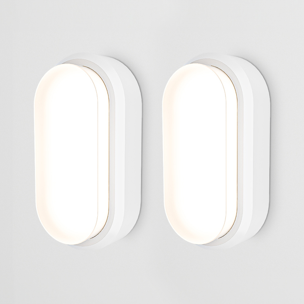 Lot de 2 séries C - LED Plafonnier blanc ovale - IP54 - 12W - 1160lm - 4000K