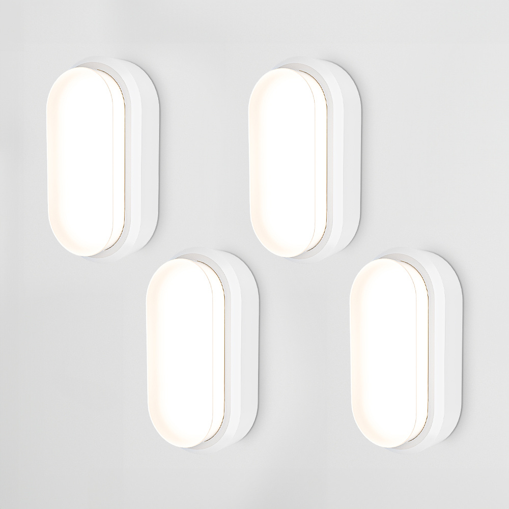 Lot de 4 séries C - LED Plafonnier blanc ovale - IP54 - 12W - 1160lm - 4000K