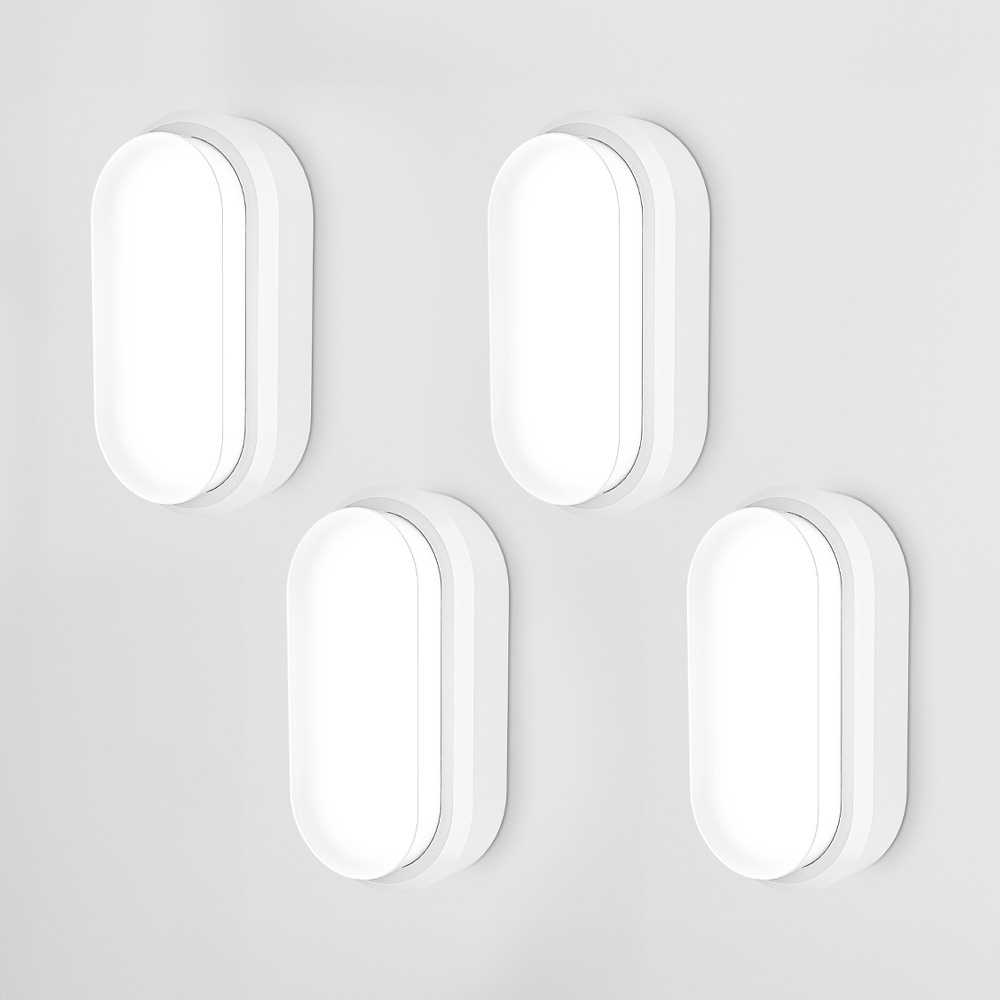 4x C-Series - LED Loftslampe hvid oval - Væglampe - IP54 - 18W 1830lm - 6500K