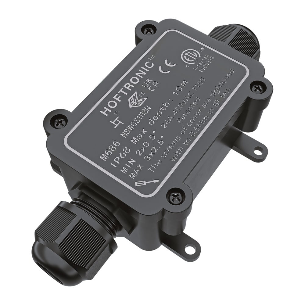 Boîte dérivation IP68 Étanche - 126x62x39mm - 2 voies - pour câbles à 2 et 3 fils (4-11mm)