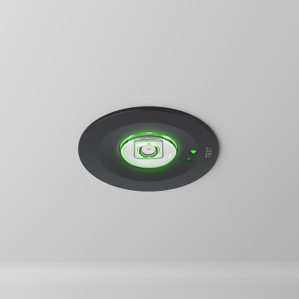 Mirian - LED-Notbeleuchtung Einbaustrahler Schwarz - IP20 - 1,2 W 190 lm - 3 Stunden Notstromversorgung - Notstromversorgung Deckenstrahler