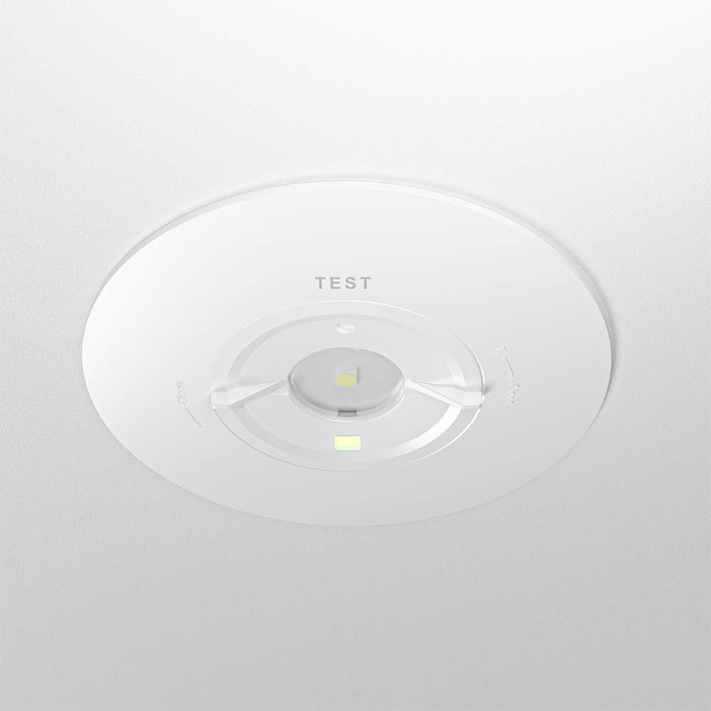 Parvos - LED Recessed Downlight Emergency Lighting White - 1.6W 330lm - Interchangeable lens - IP20 - 3 hour emergency battery - 6500K - Autotest function
