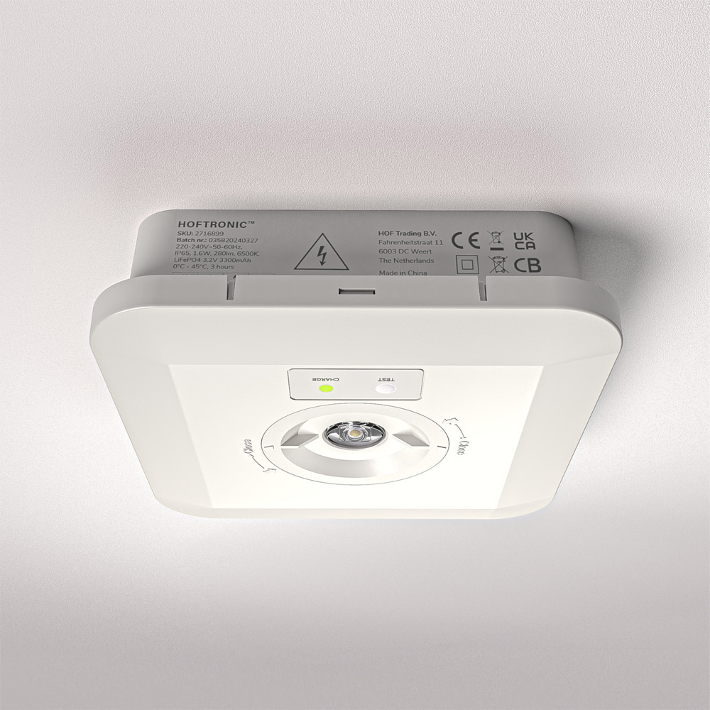 Fuga - LED Surface Mount Spot Round Emergency Light White - 3W 280lm - Interchangeable lens - IP65