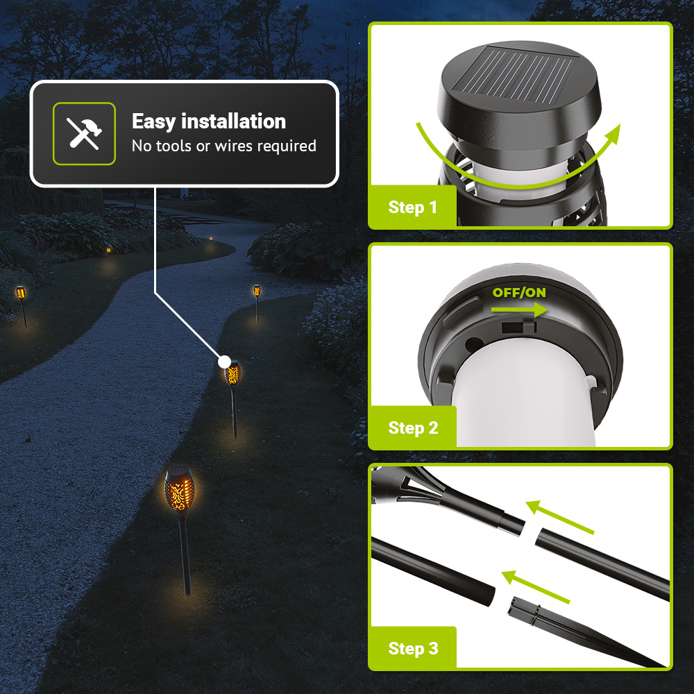 USMEI Solarlampen voor buiten en tuin, 4 stuks, 12 leds, Halloween solarlampen, decoratie, IP65 waterdicht, zonnelampen voor buiten, met realistisch vlameffect, voor buiten, tuin, pad, achtertuin USMEI Solarlampen voor buiten en tuin, 4 stuks, 12 leds, Halloween solarlampen, decoratie, IP65 waterdicht, zonnelampen voor buiten, met realistisch vlameffect, voor buiten, tuin, pad, achtertuin