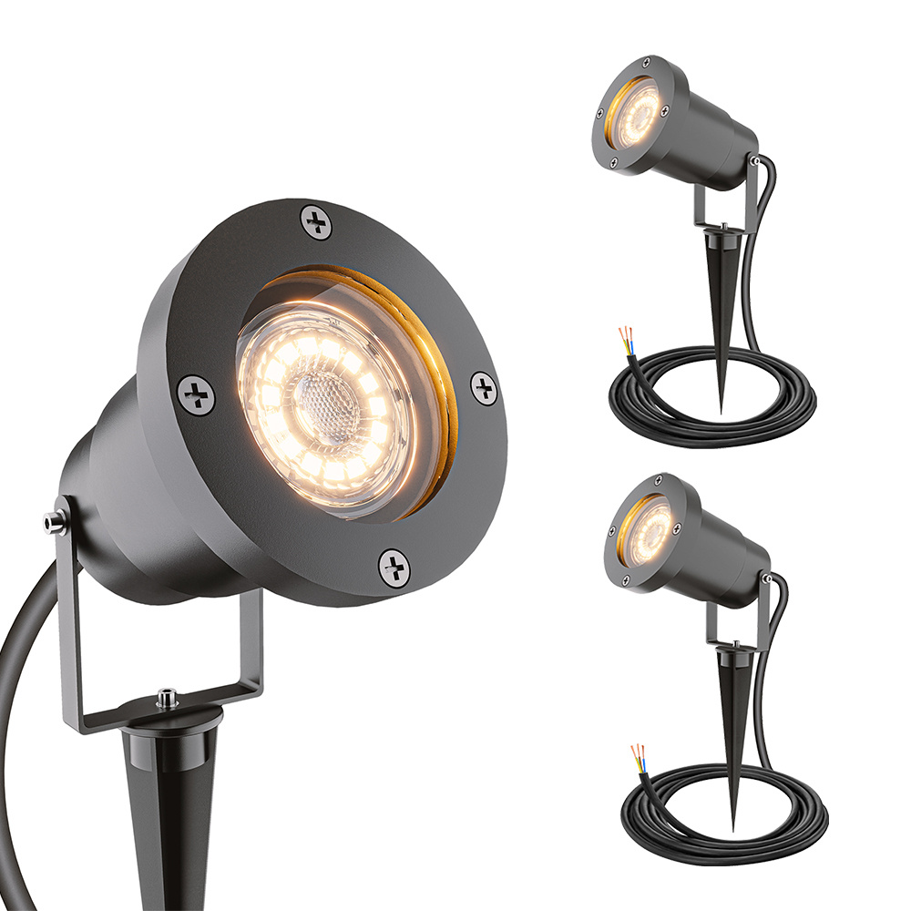 Sydney - 3x Gartenstrahler XL - Aluminium - Schwarz - IP65 - Für GU10 - 20 Watt