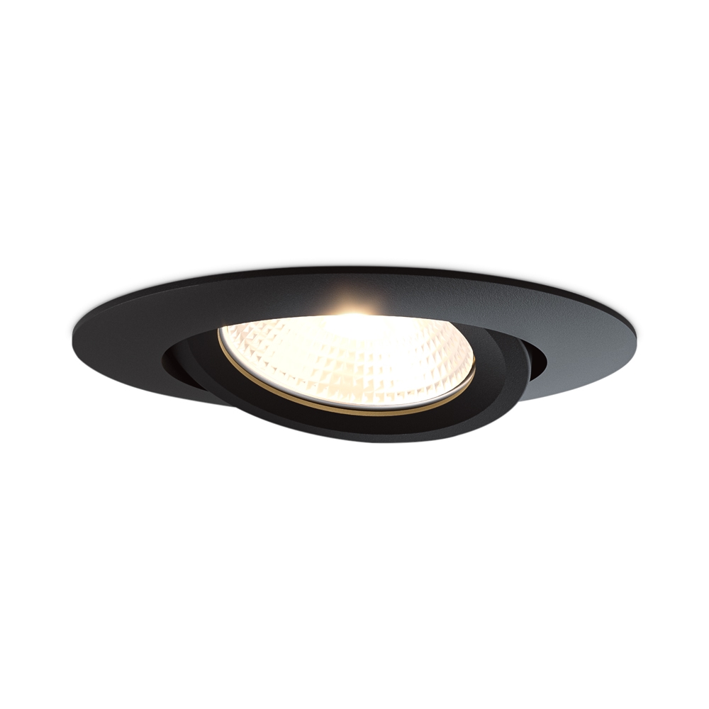 Lugo LED Einbaustrahler - Schwarz - Dimmbar - 5W 450lm - 2700K - Schwenkbar - IP65