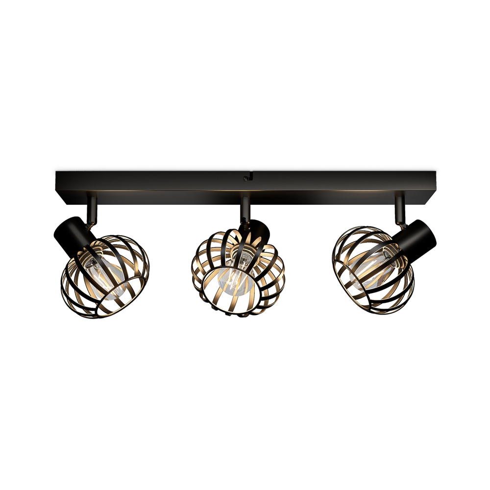 Petal - LED-Deckenleuchte - 3-flammig - E14 - Schwenkbar & drehbar - Schwarz