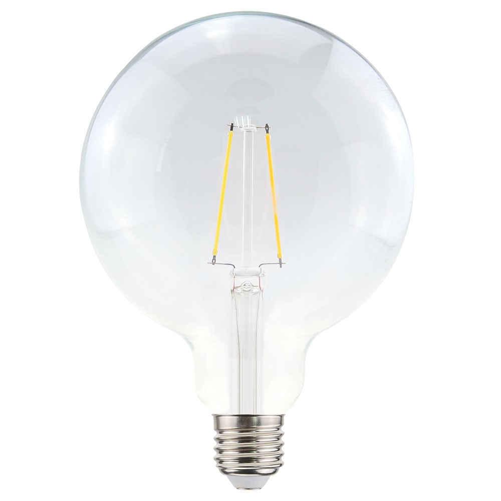 LED-glødelampe E27 - 4,5W 470lm - G125 - 2700K - Dæmpbar - Klar glas