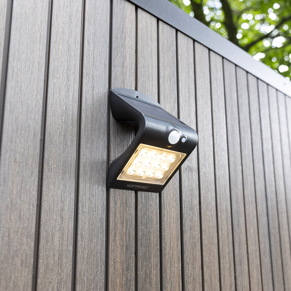 Rhodes LED Solar Wall Lamp with motion sensor 2 light modes 14 LEDS 3000K Warm white