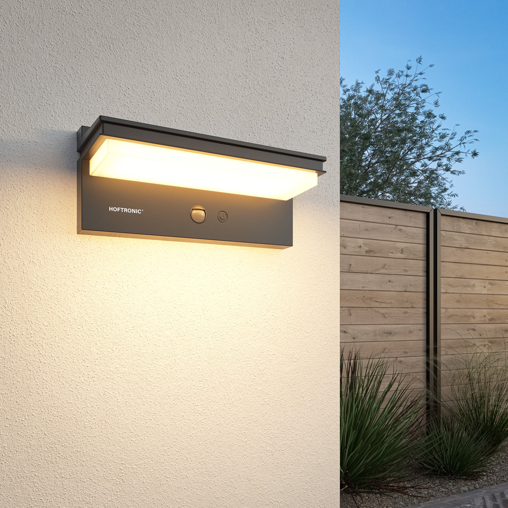 Veda LED Solar wall lamp with PIR sensor - 4 light settings - 2700K - IP65