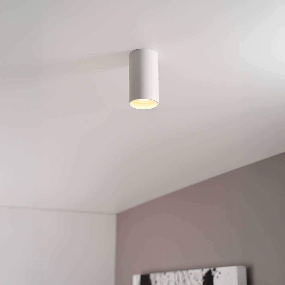 Canopus bianco s - Spot cylindrique en saillie avec revêtement blanc mat