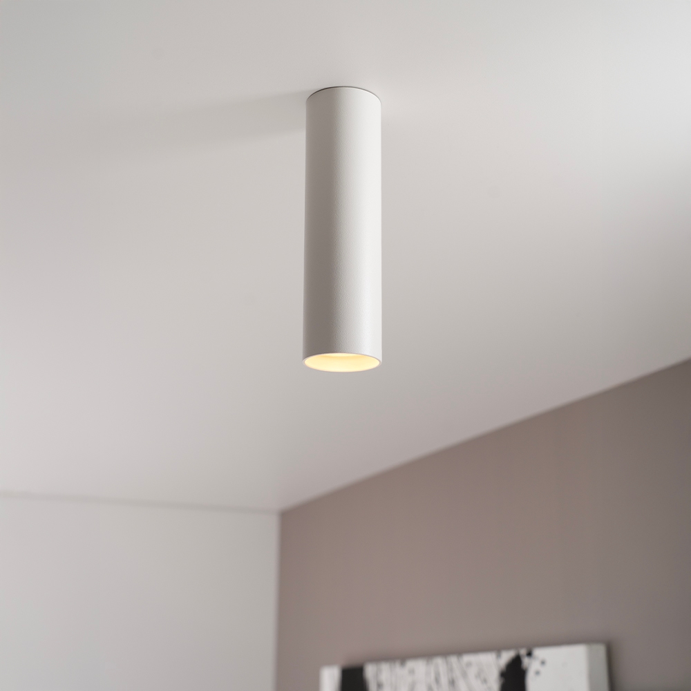 Canopus bianco m - Cilindervormige opbouwspot in met mat witte coating