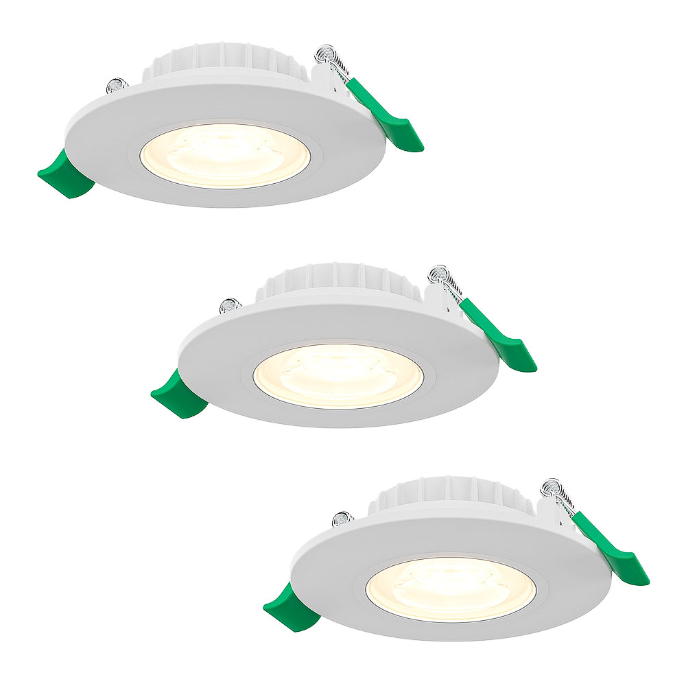 3x Prado Dimmable LED Recessed Spot - 6W 570lm - CCT 2700K/4000K/6000K - White