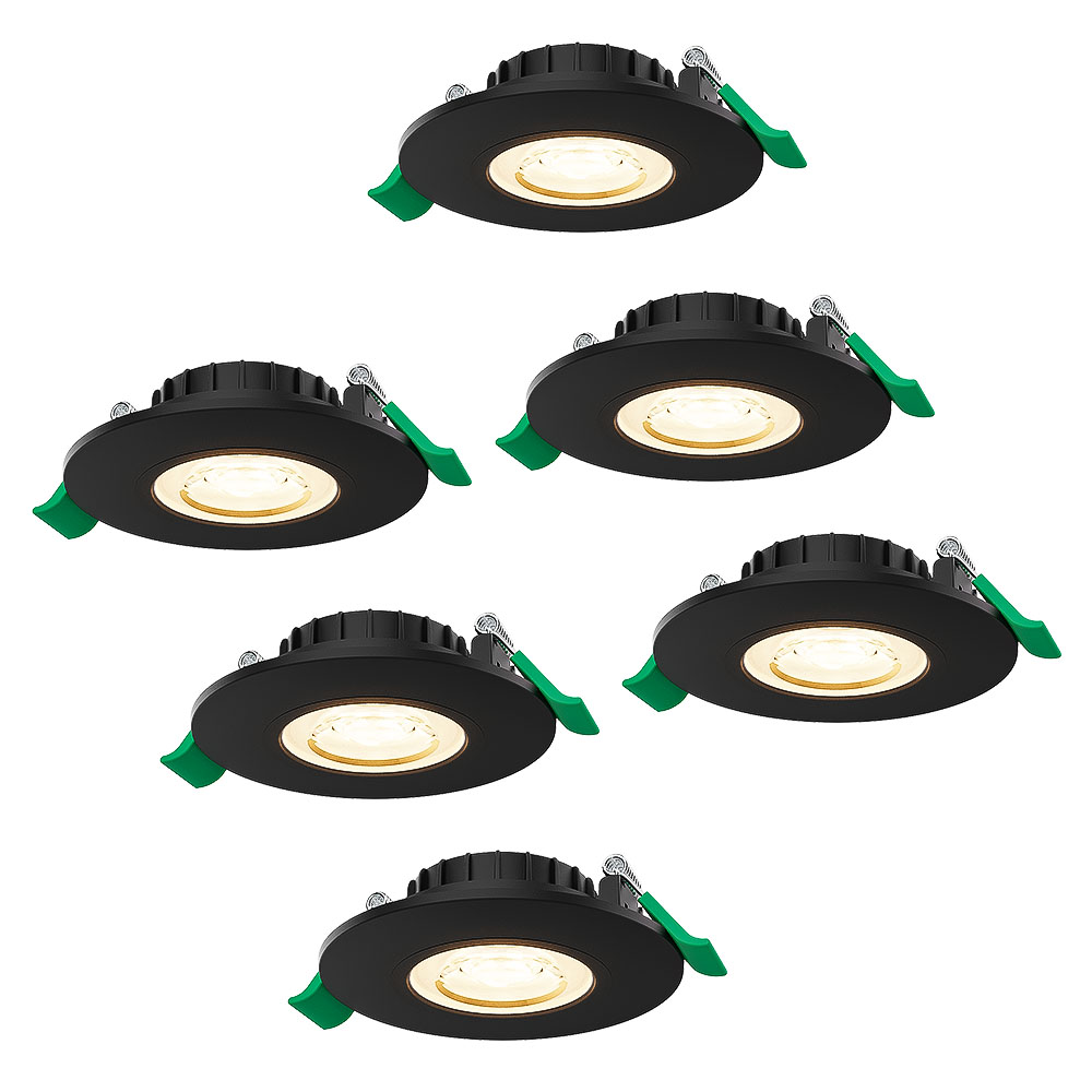 6x Prado Dimmable LED Recessed Spotlight - 6W 570lm - CCT 2700K/4000K/6000K - Black