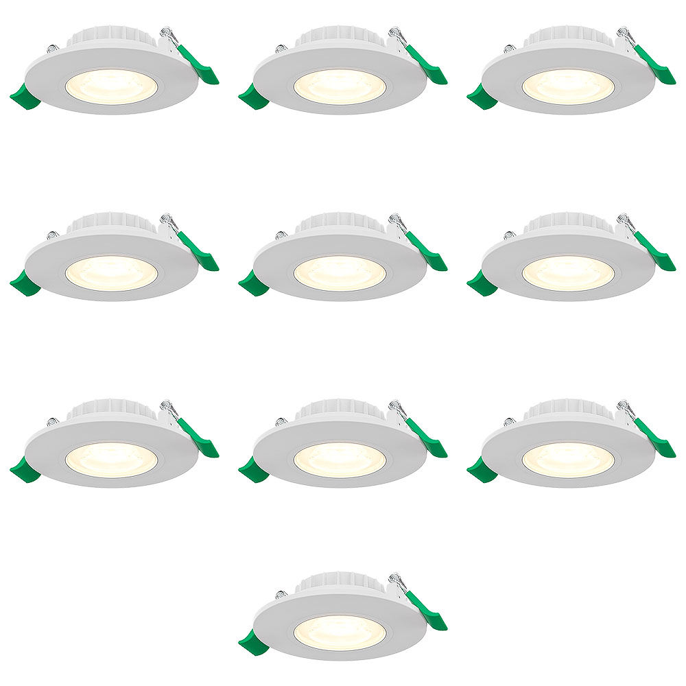 10x Prado Spot LED Encastrable Dimmable Étanche - 6W 570lm - CCT 2700K/4000K/6000K - Blanc