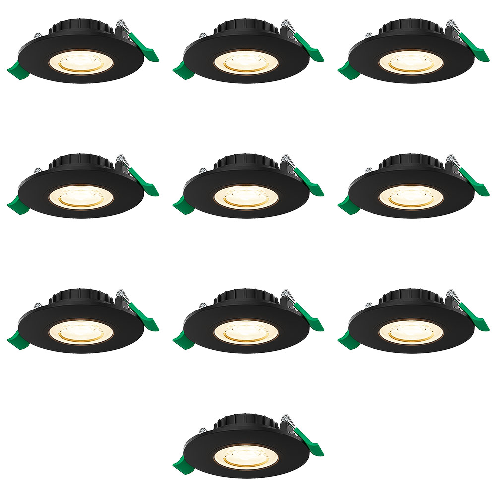 10x Prado Spot LED Encastrable Dimmable Étanche - 6W 570lm - CCT 2700K/4000K/6000K - Noir