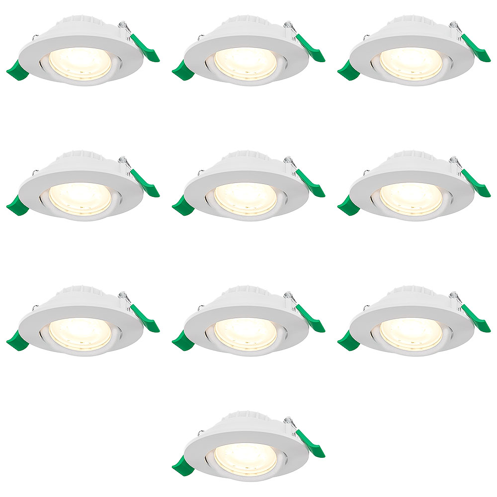 10x Prado Spot LED Encastrable Dimmable - 6W 570lm - CCT 2700K/4000K/6000K - Orientable - Blanc