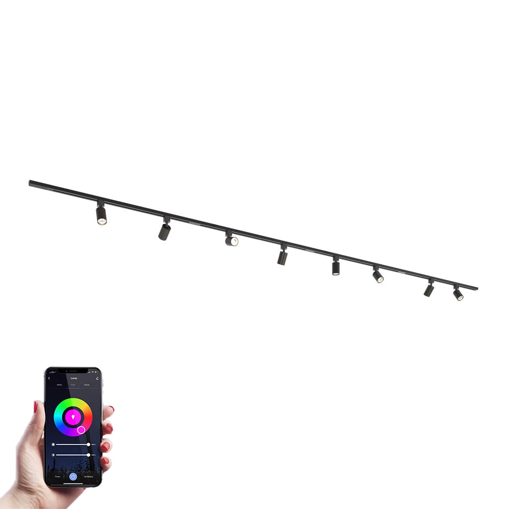 Taros LED Track Lighting package - Straight - 4x 1m - 8 Spotlights - RGBWW GU10