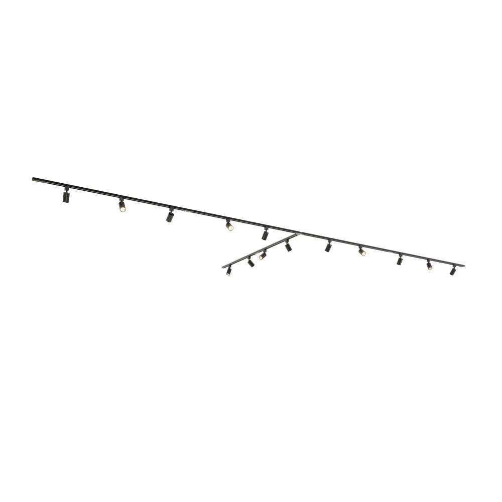 Taros LED-skinnesystem-pakke - T-form - 4 x 1,5 m - 2 x 1 m - 14 skinnespots - 2700K GU10