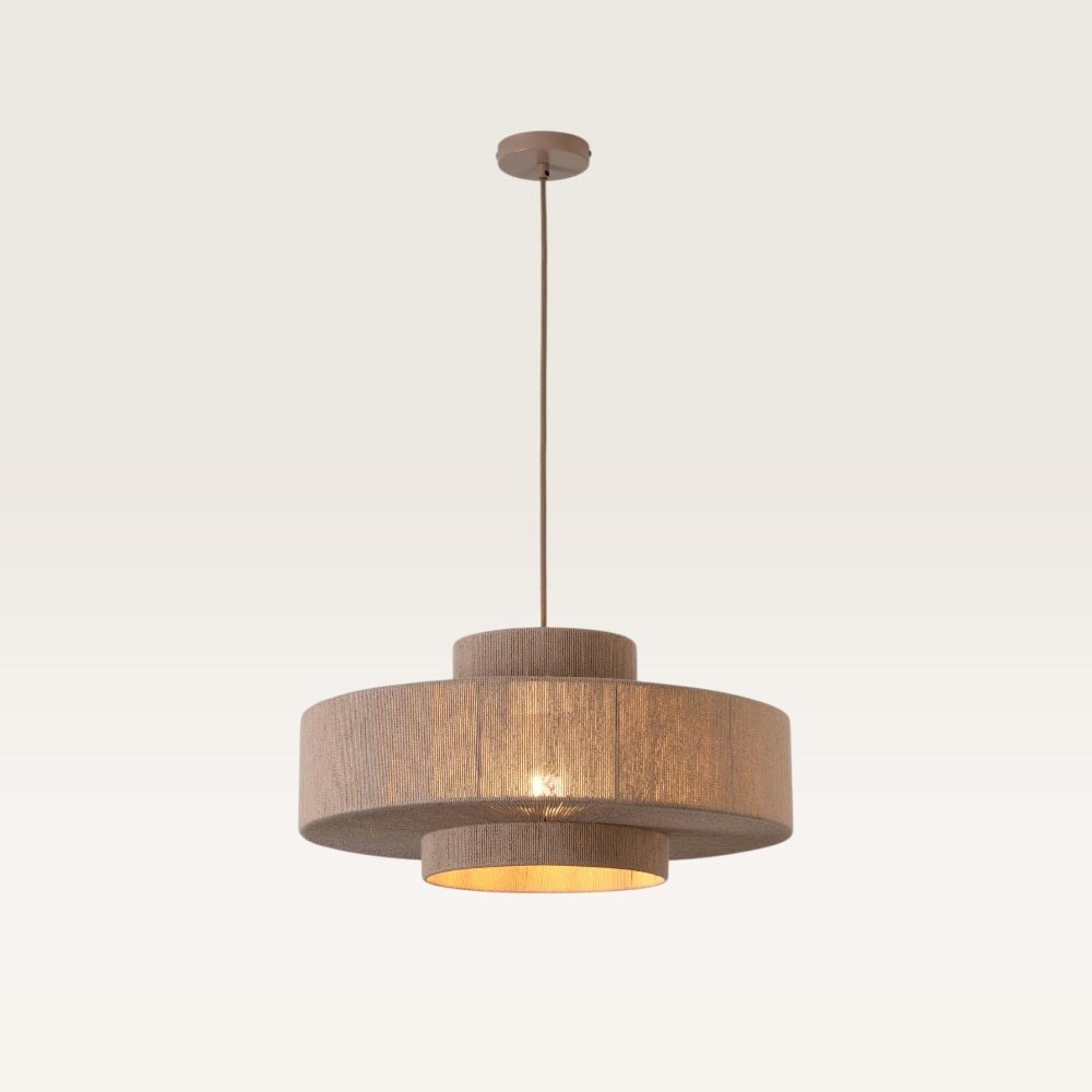 Pendant lamp Scandes taupe - Three layers of braided cotton string