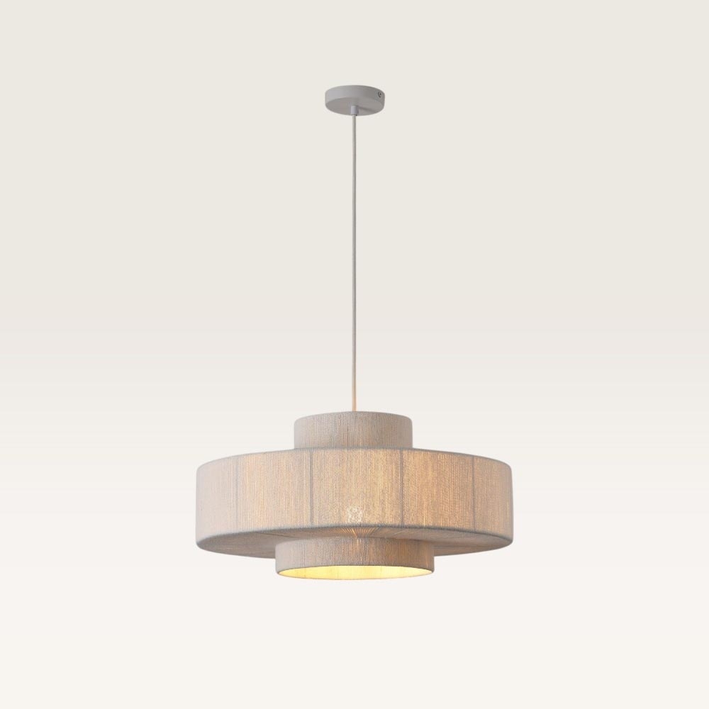 Pendant lamp Scandes bianco - Three layers of braided cotton string