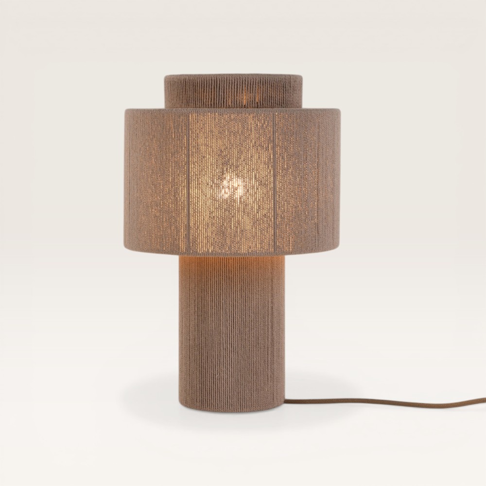 Tafellamp Nevada taupe - Taupe - IP20 - Gevlochten koordjes - Drielaags