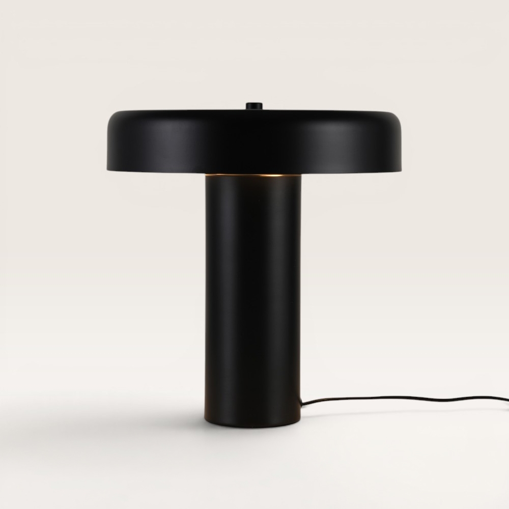 Tischleuchte Arcena nero - Pilzlampe in Schwarz für den Innenbereich