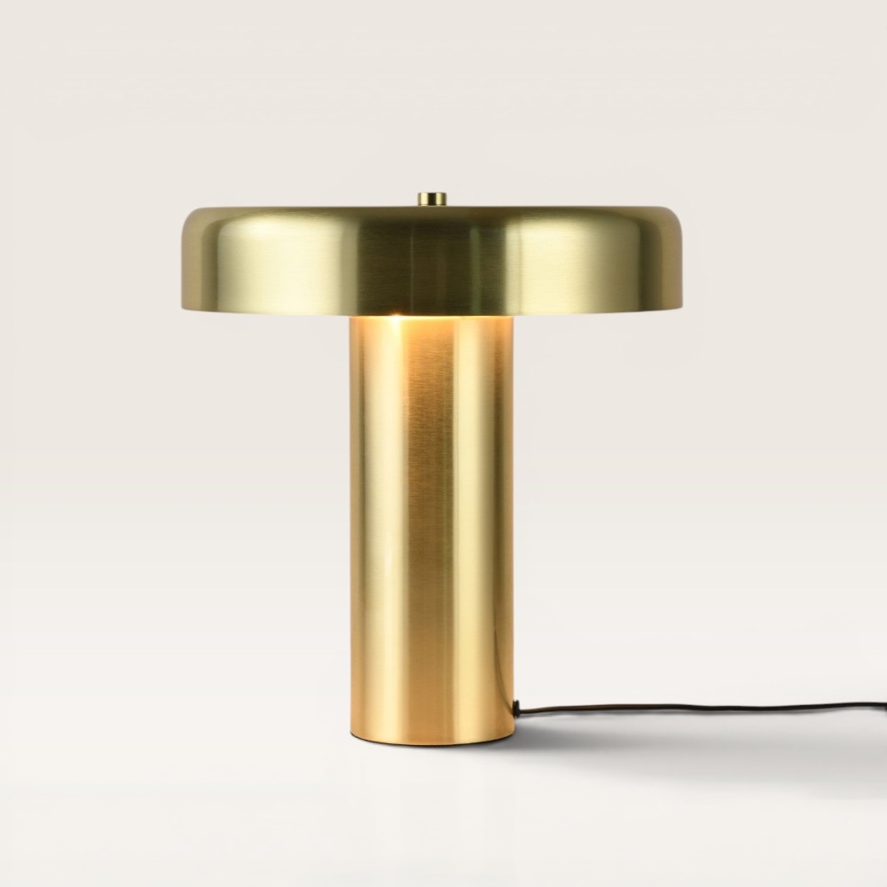 Tischleuchte Arcena ottone - Pilzlampe in Gold für den Innenbereich