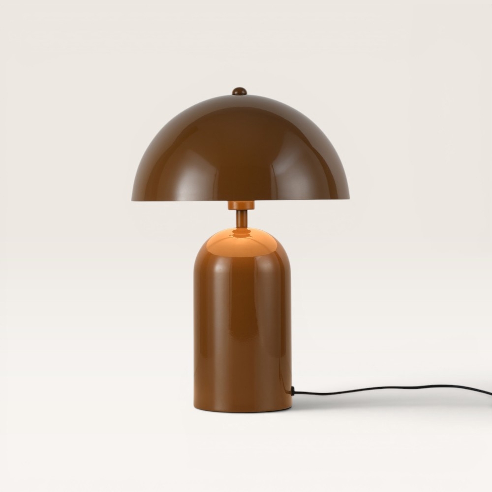 Tischlampe Asteri maronne s – Pilzlampe in Bronze für den Innenbereich
