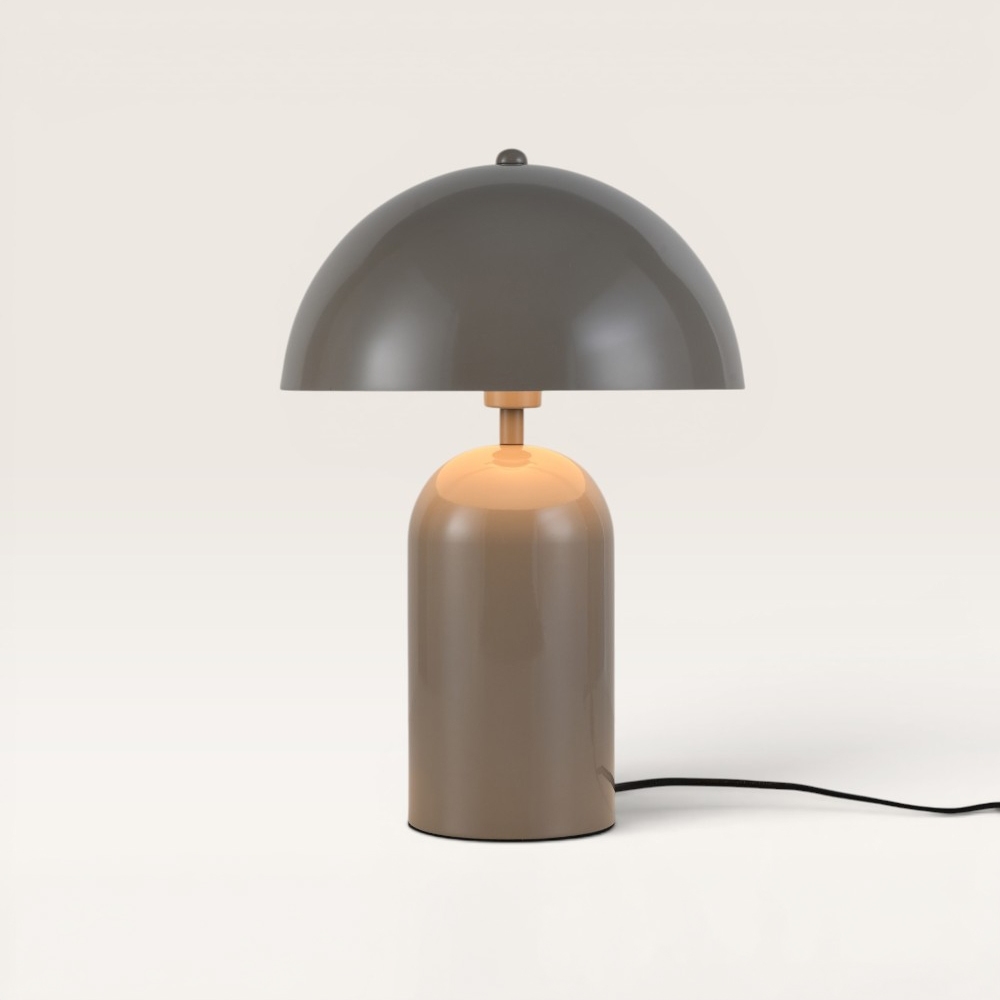 Tischlampe Asteri taupe s – Pilzlampe in Taupe für den Innenbereich